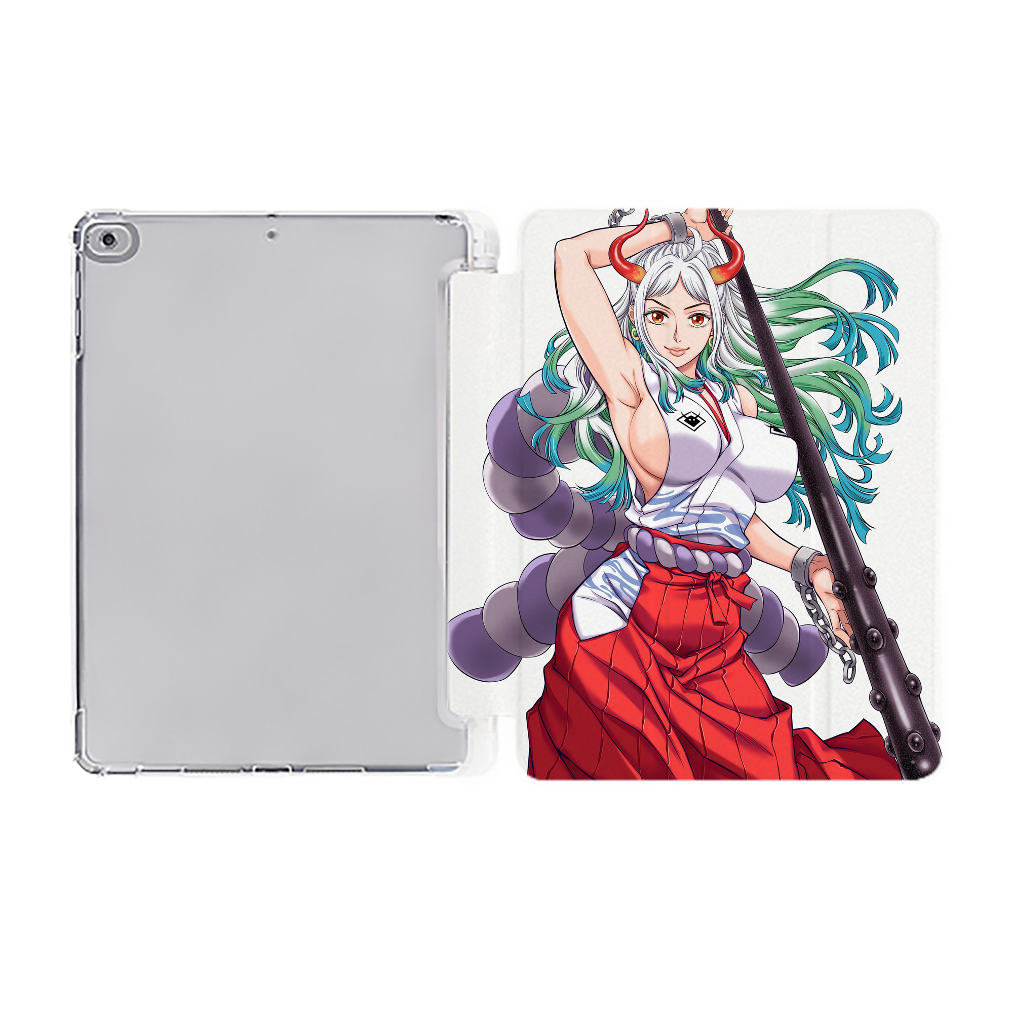 （画像用） ワンピース ONE PIECE IPad ケース ペン収納付き 三つ折りスタンド PUレザー×シリコン 対応機種9.5/10.5/10.9インチ